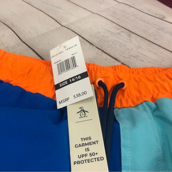 Original penguin boys Swim Trunks Sz 14/16 - Picture 3 of 5